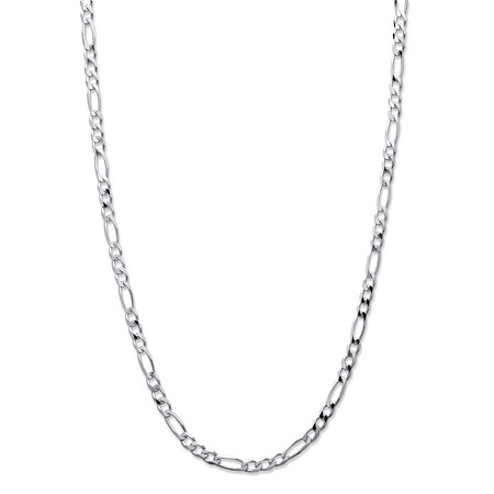 Figaro-Link Chain Necklace in Sterling Silver 22" (3mm) at PalmBeach Jewelry