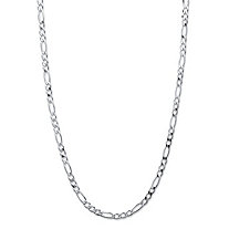 Figaro-Link Chain Necklace in Sterling Silver 22" (3mm)