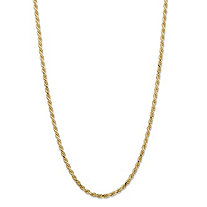 Diamond-Cut Rope Chain Necklace in 18k Yellow Gold over .925 Sterling Silver 22