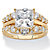 Princess-Cut Cubic Zirconia 2-Piece Jacket Wedding Ring Set 3.52 TCW in 18k Yellow Gold over Sterling Silver-11 at PalmBeach Jewelry