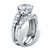 Round Cubic Zirconia 2-Piece Jacket Wedding Ring Set 4.40 TCW in Platinum over Sterling Silver-12 at Direct Charge presents PalmBeach