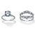 Round Cubic Zirconia 2-Piece Jacket Wedding Ring Set 4.40 TCW in Platinum over Sterling Silver-15 at PalmBeach Jewelry