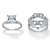 Princess-Cut Cubic Zirconia 2-Piece Jacket Wedding Ring Set 3.67 TCW in Platinum over Sterling Silver-15 at PalmBeach Jewelry