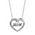 Round CZ in Motion Cubic Zirconia "MOM" Open Heart Pendant Necklace .79 TCW in Sterling Silver 18"-11 at PalmBeach Jewelry