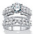 Round and Marquise-Cut Cubic Zirconia 2-Piece Wedding Ring Set 5.68 TCW in Sterling Silver-11 at PalmBeach Jewelry