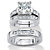 His and Hers Cubic Zirconia Trio Wedding Set 5.66 TCW in Platinum over Sterling Silver-11 at PalmBeach Jewelry