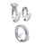 His and Hers Cubic Zirconia Trio Wedding Set 5.66 TCW in Platinum over Sterling Silver-12 at PalmBeach Jewelry