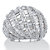 Baguette-Cut and Round Cubic Zirconia Dome Ring 9.79 TCW Platinum-Plated-11 at PalmBeach Jewelry