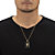 Men's Genuine Black Onyx Cabochon Cross Pendant Necklace Gold-Plated 22"-14 at PalmBeach Jewelry
