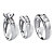 Round Cubic Zirconia 3-Piece His and Hers Trio Wedding Ring Set 8.59 TCW in Sterling Silver-12 at PalmBeach Jewelry