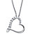 Round Cubic Zirconia Heart-Shaped Pendant Necklace .88 TCW in Sterling Silver 18"-20"-11 at PalmBeach Jewelry