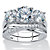 Round Cubic Zirconia 2-Piece Crossover Bridal Ring Set 4.15 TCW in Platinum over Sterling Silver-11 at PalmBeach Jewelry