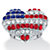 Red White and Blue Crystal American Flag Patriotic Heart-Shaped Ring in Silvertone-11 at PalmBeach Jewelry