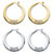 Round Crystal Square Cluster 2-Pair Hoop Earrings Set in Gold Tone and Silvertone 1.75"-11 at PalmBeach Jewelry