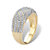 Pave Diamond Multi-Row Dome Ring 1/4 TCW in 14k Gold over Sterling Silver-12 at PalmBeach Jewelry