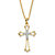 Round Diamond Cross Pendant Necklace 1/10 TCW Gold-Plated 18"-20"-11 at PalmBeach Jewelry