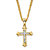 Diamond Accent Cross Pendant Necklace with Decorative Curving Ends Gold-Plated 22"-11 at PalmBeach Jewelry