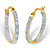 Round Diamond Accent Inside-Out Hoop Earrings 1/10 TCW Gold-Plated 7/8"-11 at PalmBeach Jewelry