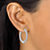 Round Cubic Zirconia Huggie-Hoop Inside-Out Earrings 2.40 TCW in Sterling Silver 1"-13 at PalmBeach Jewelry