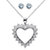Round Cubic Zirconia Stud Earrings and Heart-Shaped Pendant Necklace 2-Piece Set 3 TCW in Sterling Silver With FREE Gift Box 18"-20"-12 at PalmBeach Jewelry