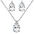 Oval-Cut Cubic Zirconia 2-Piece Earrings and Pendant Necklace Set 13.22 TCW Platinum-Plated With FREE Gift Box 18"-20"-12 at PalmBeach Jewelry
