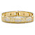 Men's Square-Cut Cubic Zirconia Bar-Link Horizontal Cross Bracelet 3.60 TCW Gold-Plated 8"-11 at PalmBeach Jewelry