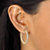 Round Cubic Zirconia Huggie-Hoop Earrings 2.40 TCW in 14k Gold over Sterling Silver (1")-13 at PalmBeach Jewelry