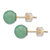 SETA JEWELRY Genuine Green Jade Ball Stud Earrings in Solid 14k Yellow Gold 7.5mm-12 at Seta Jewelry
