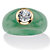 Genuine Green Jade and White Topaz Accent Ring 1.55 TCW in Solid 10k Yellow Gold-11 at PalmBeach Jewelry