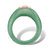 Genuine Green Jade and White Topaz Accent Ring 1.55 TCW in Solid 10k Yellow Gold-12 at PalmBeach Jewelry
