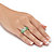 Genuine Green Jade and White Topaz Accent Ring 1.55 TCW in Solid 10k Yellow Gold-13 at PalmBeach Jewelry