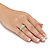 Genuine Green Jade and White Topaz .30 TCW in Solid 10k Yellow Gold Ring-13 at PalmBeach Jewelry
