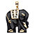 Genuine Black Jade Elephant Pendant in Solid 10k Yellow Gold-11 at PalmBeach Jewelry