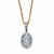 Pave Diamond Accent Two-Tone Cluster Pendant Necklace 18k Gold-Plated 18"-20"-11 at PalmBeach Jewelry