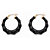 Genuine Black Jade Bamboo Hoop Earrings in Solid 14k Yellow Gold 1 1/8"-11 at PalmBeach Jewelry