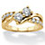 Round Cubic Zirconia 2-Stone Engagement Ring 1.20 TCW in 14k Gold over Sterling Silver-11 at PalmBeach Jewelry