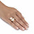 Genuine Cultured Freshwater Pearl and Cubic Zirconia Bypass Ring 1.30 TCW in 14k Gold-Plated Sterling Silver-13 at PalmBeach Jewelry