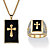 Men's Genuine Black Onyx Cabochon Cross 2-Piece Necklace and Ring Set Gold-Plated 22"-11 at PalmBeach Jewelry