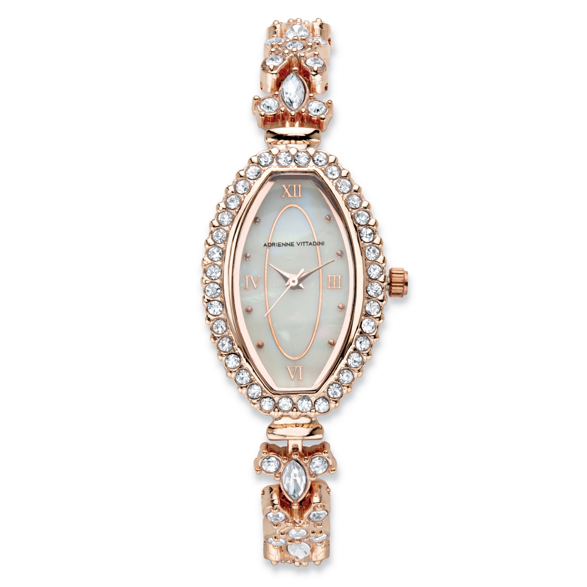 Adrienne Vittadini Crystal Fashion Watch With Mother-of-Pearl Face in ...