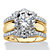 Round Cubic Zirconia 2-Piece Multi-Row Jacket Wedding Ring Set 4.66 TCW in 18k Gold over Sterling Silver-11 at PalmBeach Jewelry