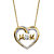 Round CZ in Motion Cubic Zirconia "MOM" Open Heart Pendant Necklace .79 TCW in 14k Gold over Sterling Silver 18"-11 at PalmBeach Jewelry