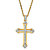 Men's Round Crystal Cross Pendant (32mm) Necklace with Rope Chain in Gold Tone 24"-11 at PalmBeach Jewelry