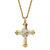 Men's Round Crystal-Wrapped Cross Pendant Necklace with Rope Chain in Gold Tone 24"-11 at PalmBeach Jewelry