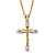 Men's Round Crystal-Wrapped Crucifix Cross Pendant Necklace with Rope Chain in Gold Tone 24"-11 at PalmBeach Jewelry