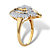 Round Diamond Cluster Bypass Ring 1/3 TCW in 18k Gold over Sterling Silver-12 at Direct Charge presents PalmBeach