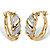 Diamond Accent Diagonal Banded S-Link Hoop Earrings Gold-Plated 3/4"-11 at PalmBeach Jewelry