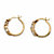 Diamond Accent Diagonal Banded S-Link Hoop Earrings Gold-Plated 3/4"-12 at PalmBeach Jewelry