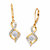 Diamond Accent Cluster Bypass Drop Earrings Gold-Plated 1.5"-11 at PalmBeach Jewelry