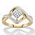 Diamond Accent Cluster Bypass Ring Gold-Plated-11 at PalmBeach Jewelry