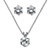 Round Cubic Zirconia 2-Piece Solitaire Stud Earrings and Necklace Set 7 TCW in Platinum over Sterling Silver with FREE Gift Box 18"-12 at PalmBeach Jewelry